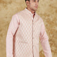 Bluesaanchi Men's Jacquard Rosy Waistcoat | Swadesiicart