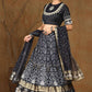 Juniper Women Black Shantoon Embroidered Flared Lehenga Choli Sets | Swadesiicart