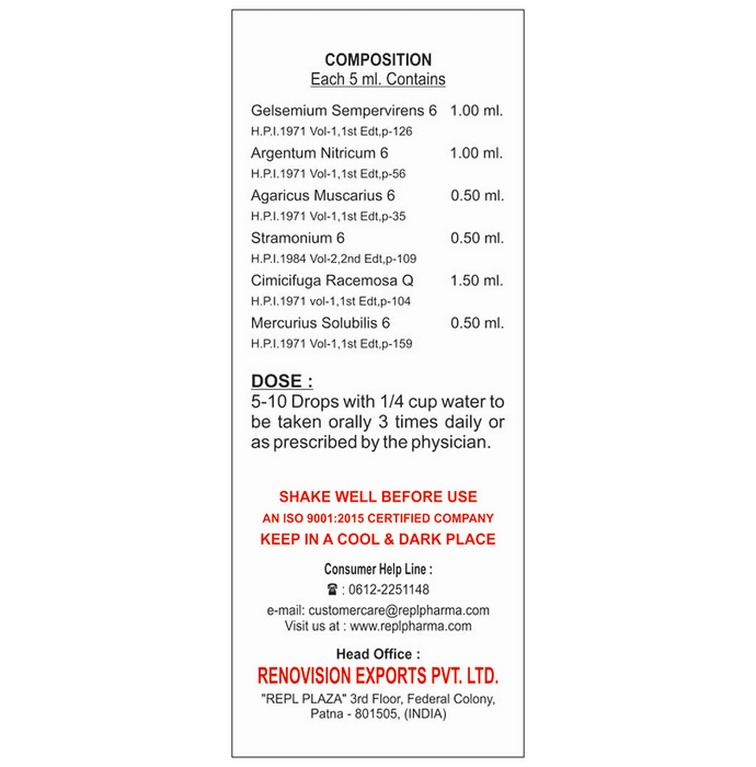 Repl Dr. Advice No.148 Tremor-En Drops - Swadesiicart