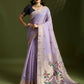 Vishnu Weaves Women's Lavender Muga Cotton Thread Woven Butti with Blouse - Swadesiicart
