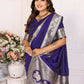 Anaita Purple Banarasi Silk With Beautiful Gala Weaving Saree With Blouse | Swadesiicart