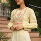 Juniper Women's Lemon Cotton Dobby Solid Embroidered Straight Tunic | Swadesiicart