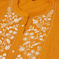 Mustard Chinon Yoke Embroidered A-line Top - Tarini - Swadesiicart