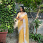 Vamsee Palak Saavi Yellow Organza Saree - Swadesiicart