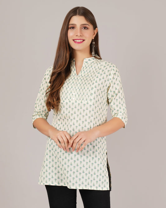Jaitra Apparels Women Printed Rayon Straight Kurta (Off White) - Swadesiicart