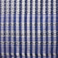 White and Blue Pochampally Ikat Cotton Handloom Saree with Strips Design No Blouse - Global Threads | Swadesiicart