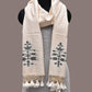 White Khadi Cotton Handloom Dupatta with Dhakai Design - Global Threads | Swadesiicart
