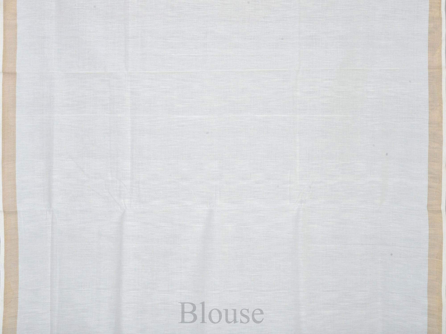 White Khadi Cotton Handloom Saree with Pallu Design - Global Threads | Swadesiicart