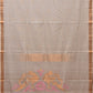 White Khadi Cotton Handloom Saree with Parrots Pallu Design - Global Threads | Swadesiicart