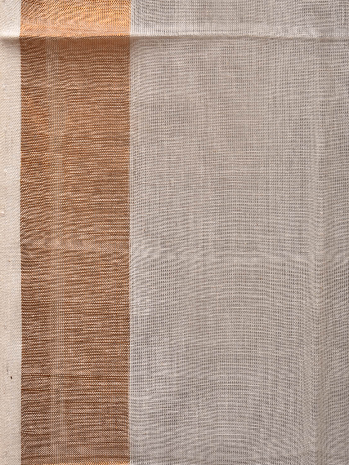 White Khadi Cotton Handloom Saree with Parrots Pallu Design - Global Threads | Swadesiicart