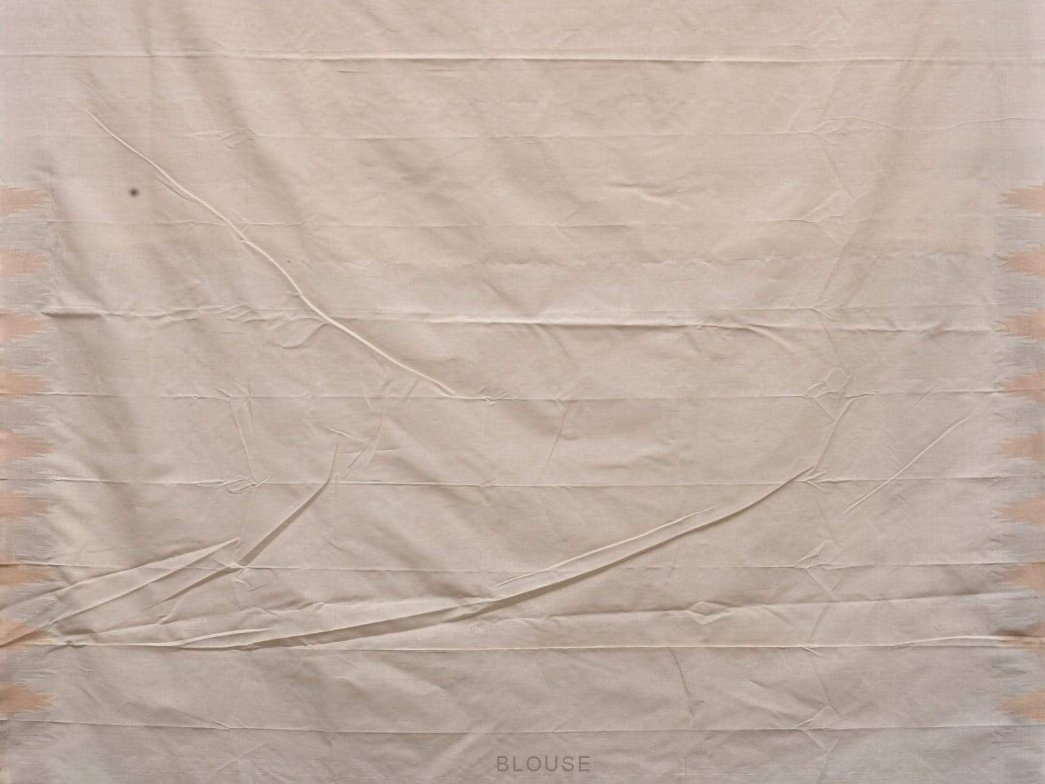 White Khadi Cotton Handloom Saree with Temple Border and Buta Design - Global Threads | Swadesiicart