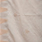 White Khadi Cotton Handloom Saree with Temple Border and Buta Design - Global Threads | Swadesiicart