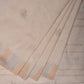 White Khadi Cotton Handloom Saree with Temple Border and Buta Design - Global Threads | Swadesiicart