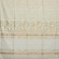 White Uppada Cotton Handloom Saree with Mango Design Pallu - Global Threads | Swadesiicart