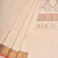 White Uppada Cotton Handloom Saree with Mango Design Pallu - Global Threads | Swadesiicart