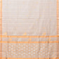 White Uppada Cotton Silk Handloom Saree with Hamsa Pallu Design - Global Threads | Swadesiicart