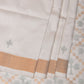 White Uppada Silk Handloom Saree with Jamdani Pallu Design - Global Threads | Swadesiicart