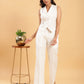 BohoJazz Formal Serene White Waistcoat with Trousers Co-ord Set - Swadesiicart