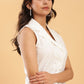 BohoJazz Formal Serene White Waistcoat with Trousers Co-ord Set - Swadesiicart