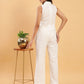 BohoJazz Formal Serene White Waistcoat with Trousers Co-ord Set - Swadesiicart