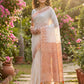 Anaita White Linen Woven Work Saree With Blouse