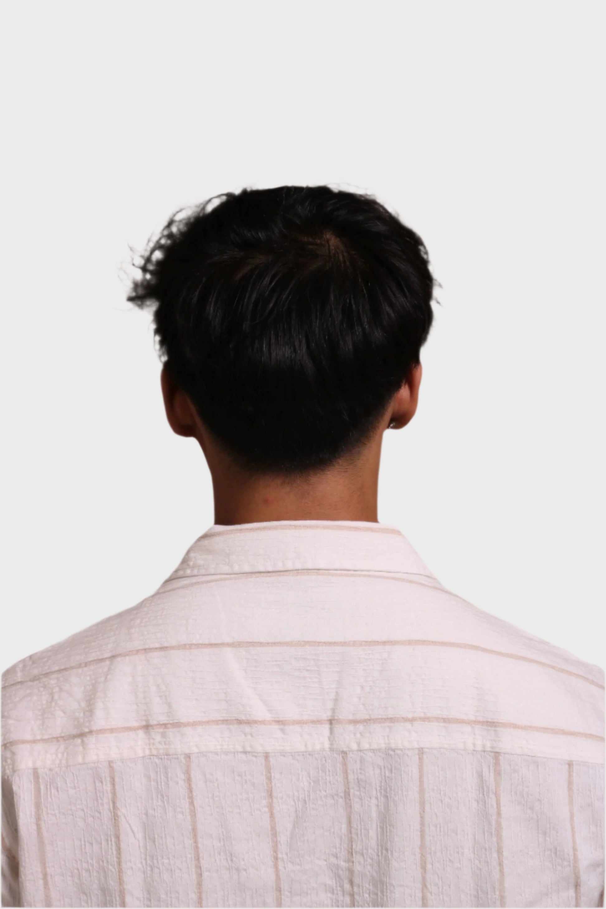Jonesburg Men's White Beige Stripes Textured Relaxed Fit Shirt | Swadesiicart