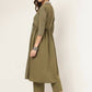 FIORRA Women's Olive Green Poly Crepe A-Line Kurta Set - Swadesiicart