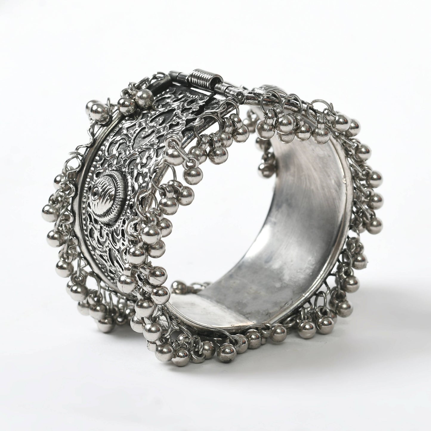 Mominos Fashion Joharkamal Oxidised Silver-Plated Ghungroo Handcraft Bracelet - Design 022 - Swadesiicart