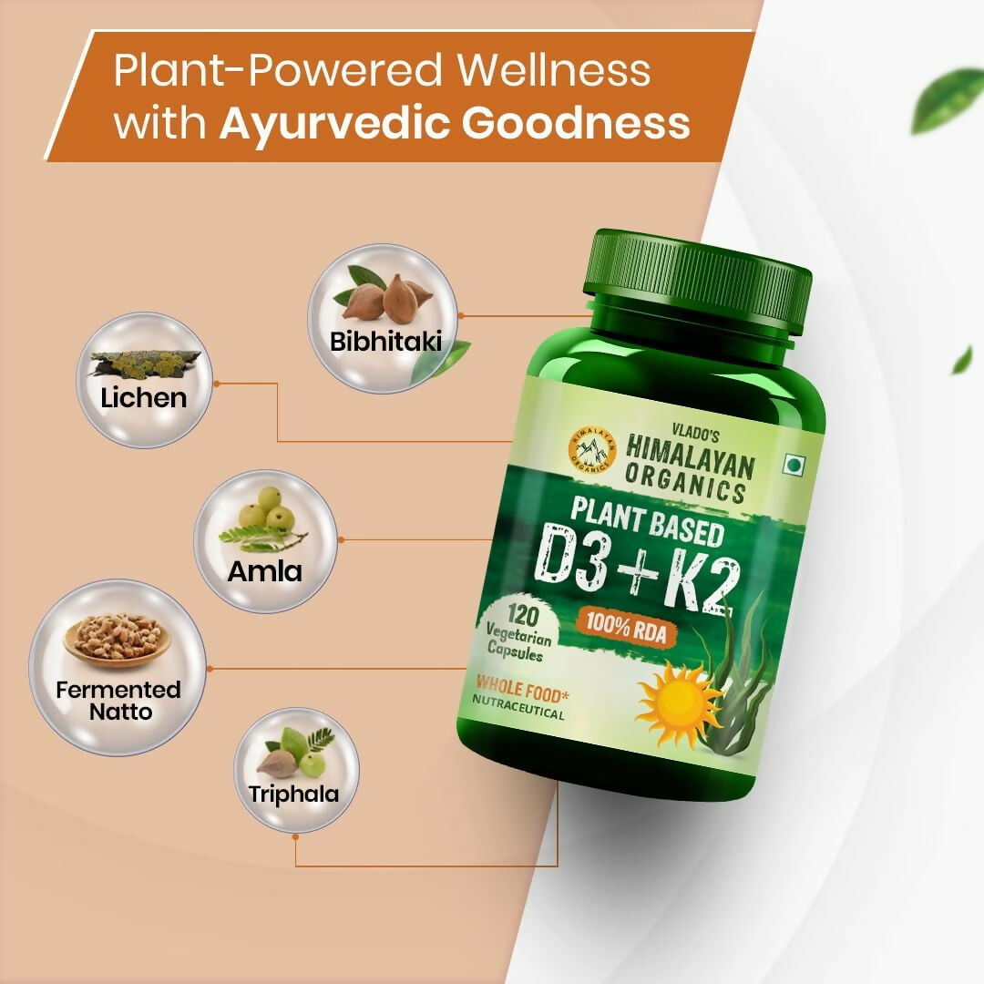 Himalayan Organics Vlado’s Plant Based 600iU Supplement Vitamin D3 + K2 | Swadesiicart