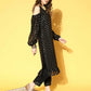 Ahalyaa Women Black Colour Georgette Gold Foil Printed Kurta Pant Set | Swadesiicart