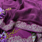 Lorenvalley Fashion Wine Rangoli Silk with Coding Lace Work Saree with Blouse - Swadesiicart
