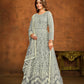 Anaita Grey Embroidered Net Anarkali Suit
