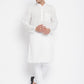 Even Apparels Pure Cotton Men's Kurta With Band Collar in White Color | Swadesiicart