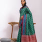 Vishnu Weaves Women's Green Soft Tussar Silk Zari Woven Saree with Blouse - Swadesiicart
