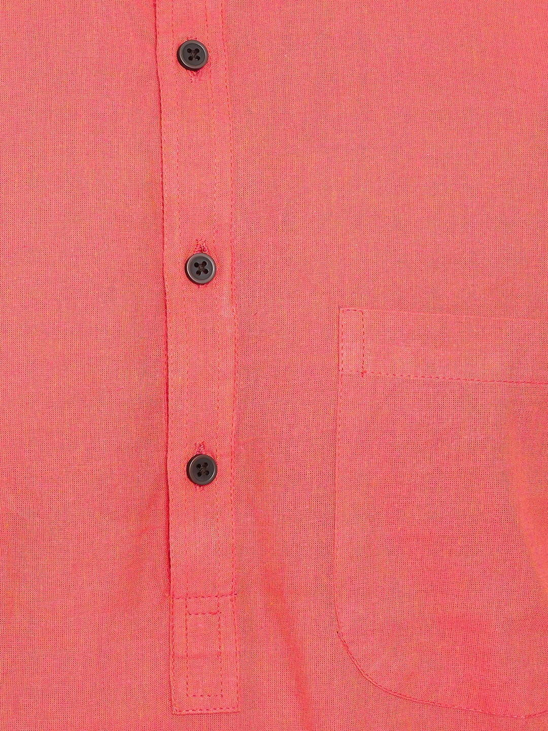 Even Apparels Red Pure Cotton Men's Kurta With Band Collar | Swadesiicart