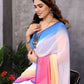 Partywear Designer Multi Georgette Fancy Saree - Satrangi | Swadesiicart