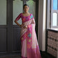 Vishnu Weaves Women's Wine banarasi Silk Saree with Blouse - Swadesiicart