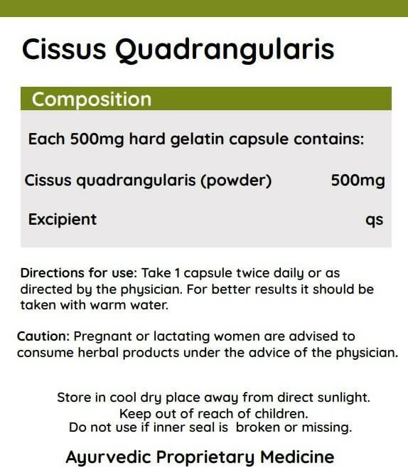 Ayurvedashree Cissus 500mg Capsules - Swadesiicart