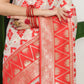 Shree Shyam Fashion Linen Cotton Red & White Saree
