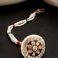 NVR Women's Gold-Polished CZ Stone-Studded Borla Maang Tikka - Swadesiicart
