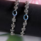 NVR Women's Evil Eye Black Silver Plated Adjustable Anklets | Swadesiicart