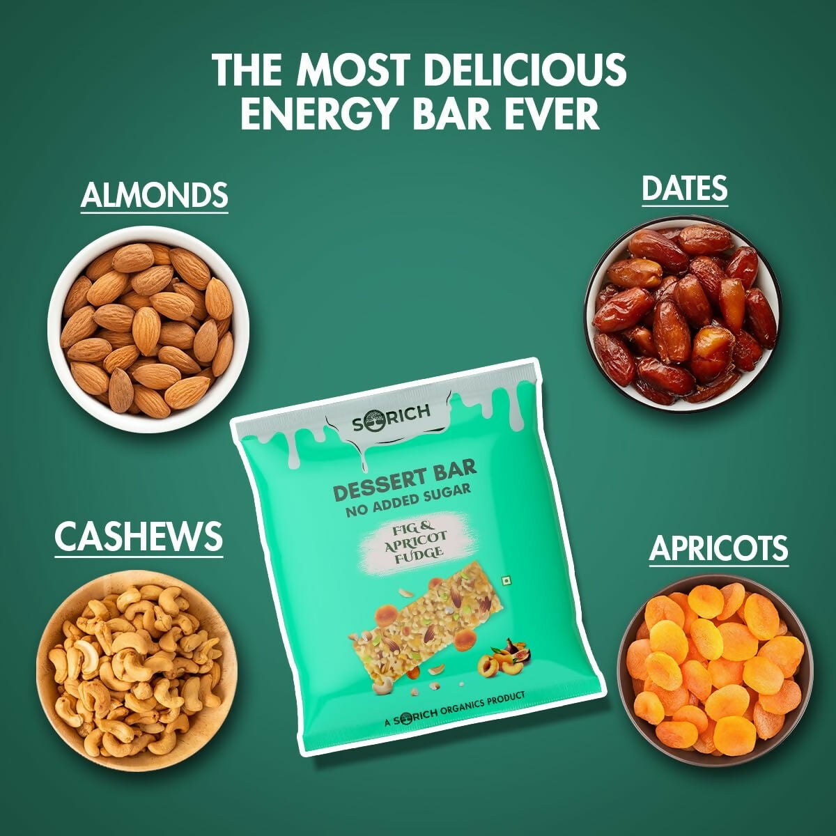 Sorich Organics Dessert Protein Mini Bars Fig & Apricot | Swadesiicart
