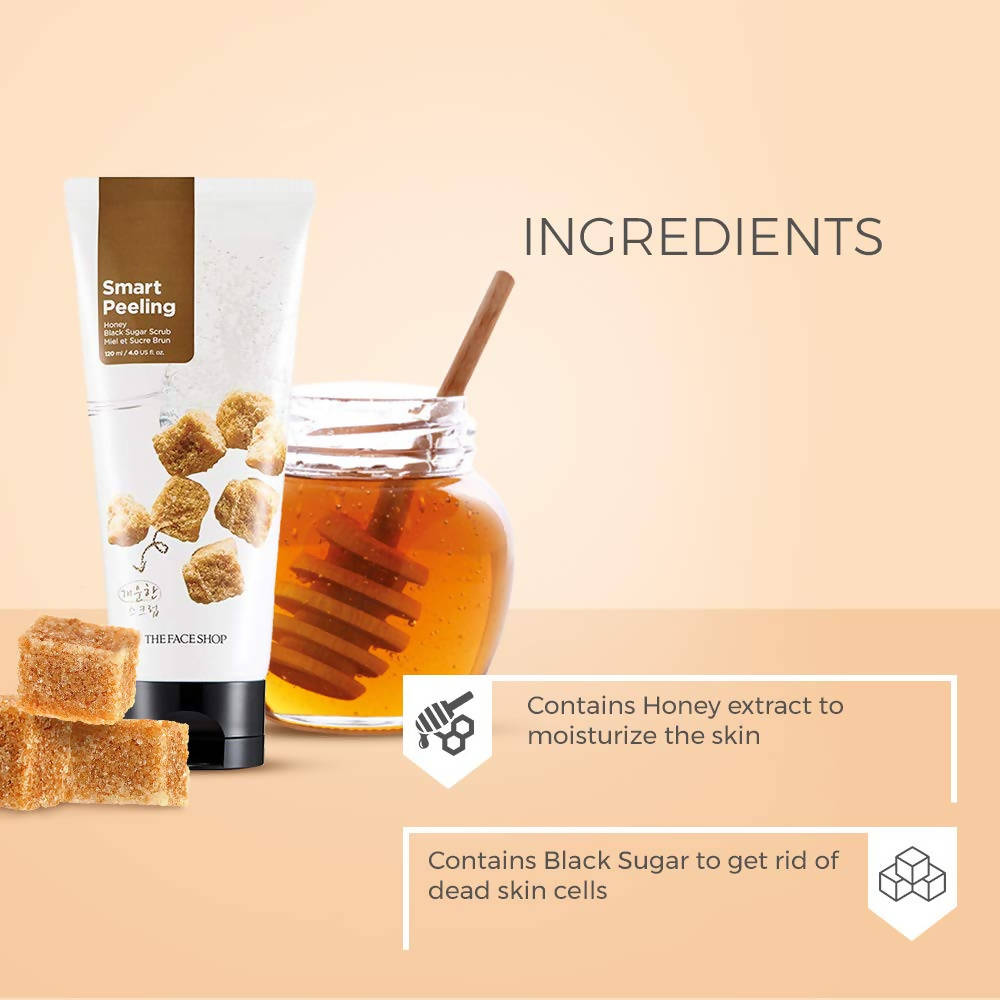 The Face Shop Smart Peeling Honey Black Sugar Scrub - Korean Skincare | Swadesiicart