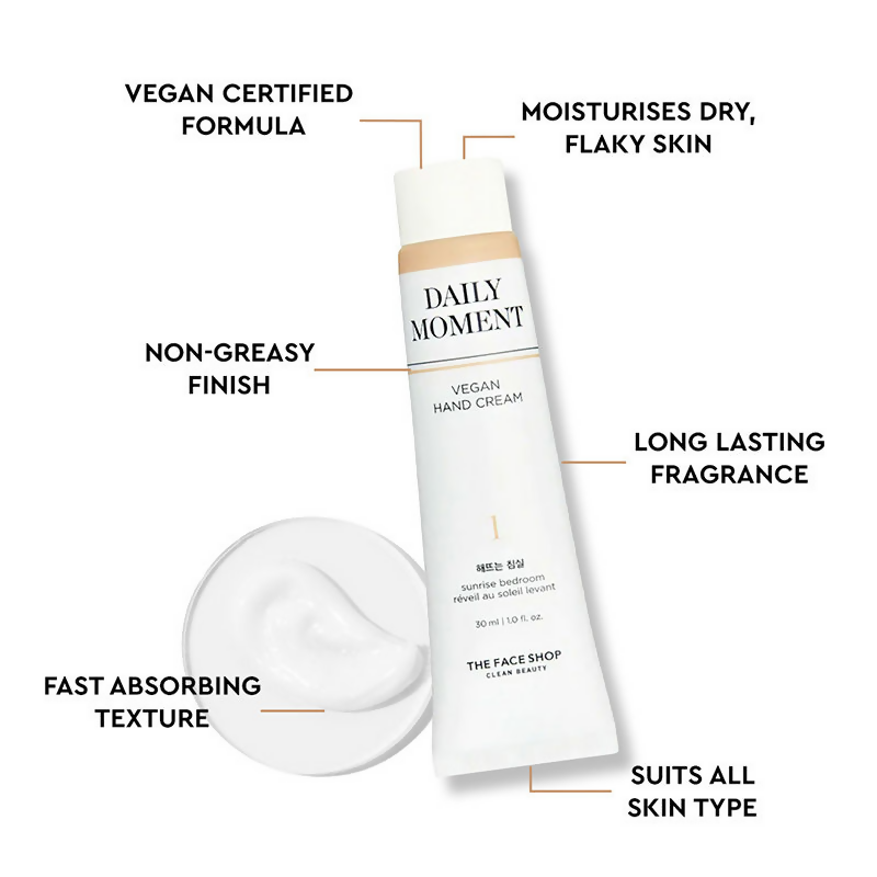 The Face Shop Daily Moment Vegan Hand Cream - Korean Skincare | Swadesiicart