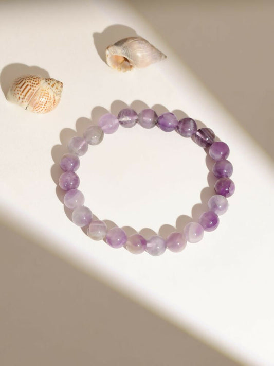 Purple Amethyst Beads Crystal Bracelet - Ruby Raang | Swadesiicart