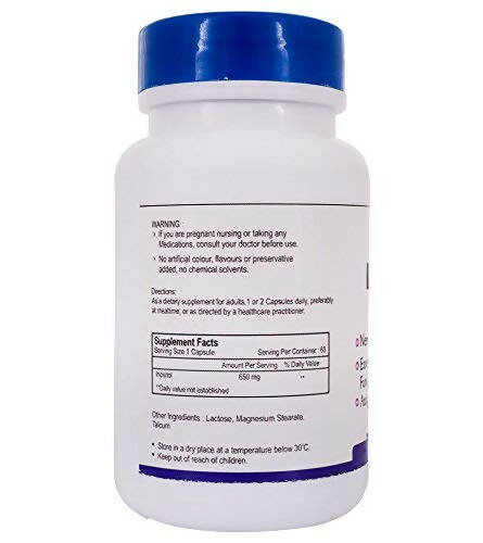 Healthvit Inositol 650mg Capsules - Swadesiicart