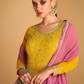 Lorenvalley Fashion Yellow Faux Georgette Embroidery with Sequince Work Gown Stitched | Swadesiicart