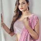 Mahotsav Women's Pink Lycra Embellished Ready To Wear Saree With Stitched Blouse | Swadesiicart