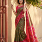 Shree Shyam Fashion Olive Green Pochampally Silk Saree