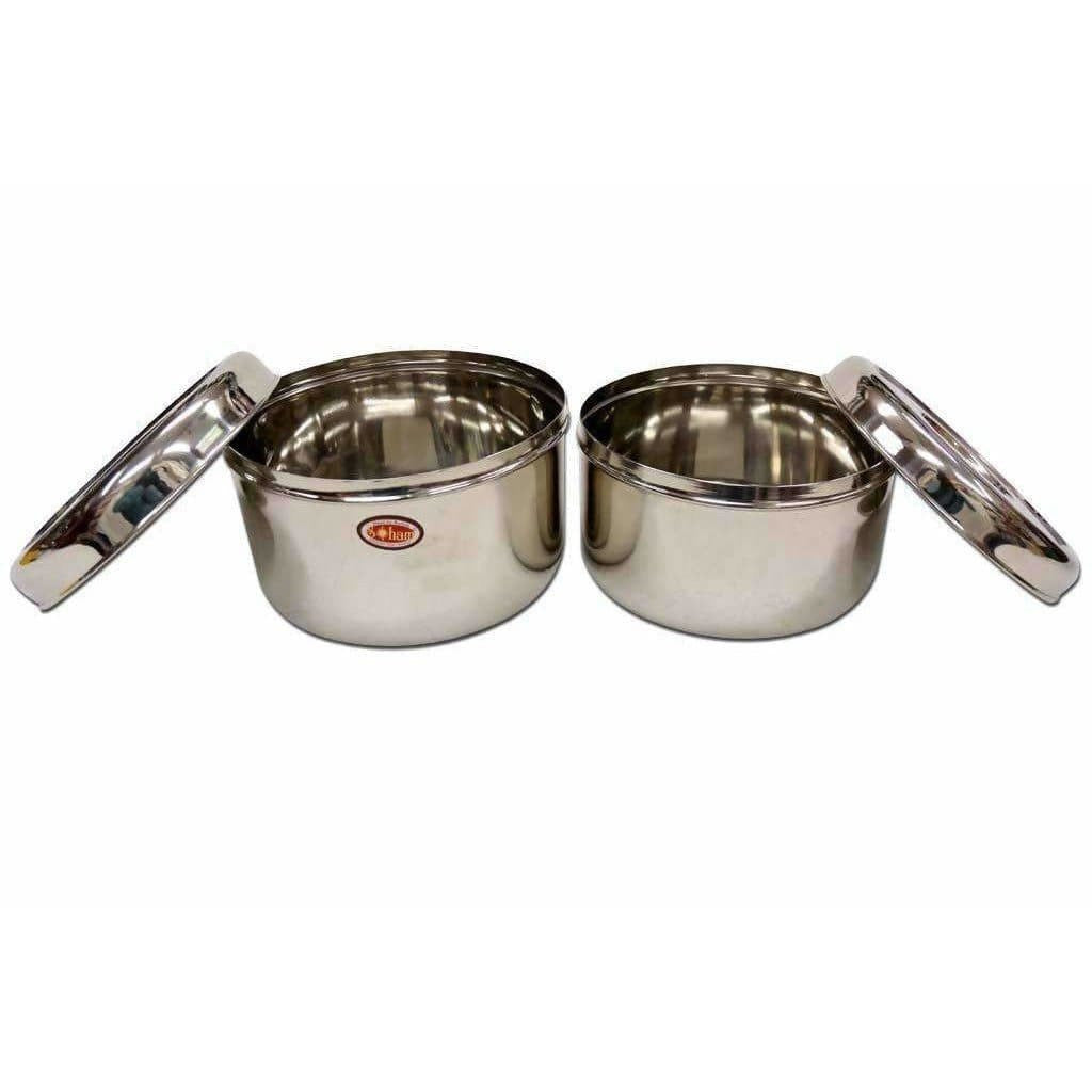 Soham Stainless Steel 2-Box Lunch Box Set -Storage Container-Kids Lunch Box Set - Swadesiicart